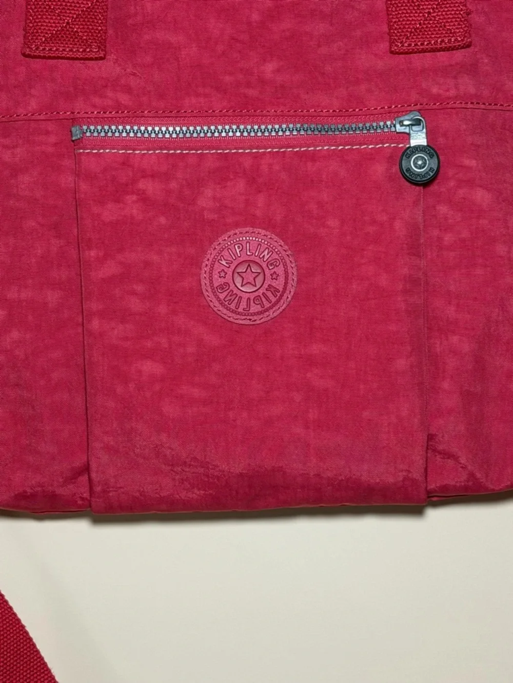 Kipling Digifly Laptop Bag 15” Red Nylon Crossbody Satchel Monkey Keychain